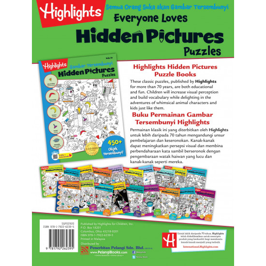 Highlights Hidden Pictures Puzzles Gambar Tersembunyi Buku 20 Pelangi